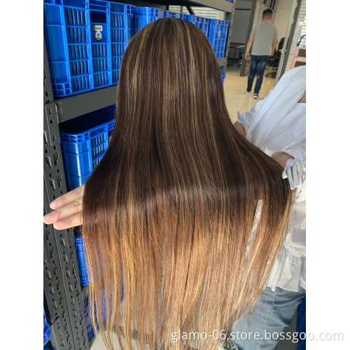 Annione Human Hair Wigs Transparent 13x4 Hd Lace Frontal Blonde Red Blue Orange Pink Highlight Wigs